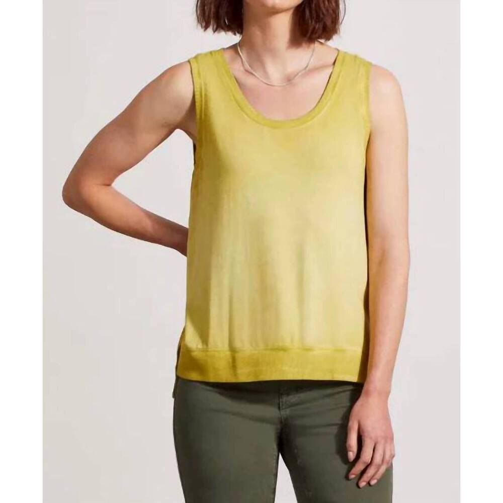 NEW TRIBAL high-low tank top in pear